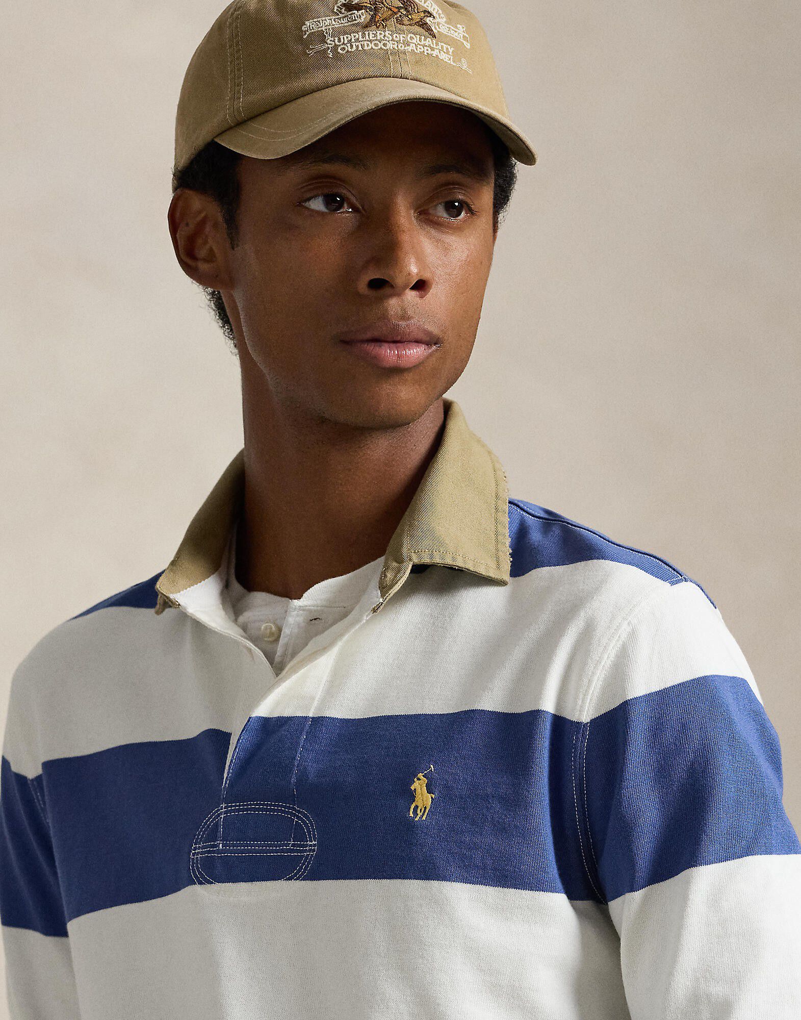 Classic Fit Khaki-Collar Rugby Shirt