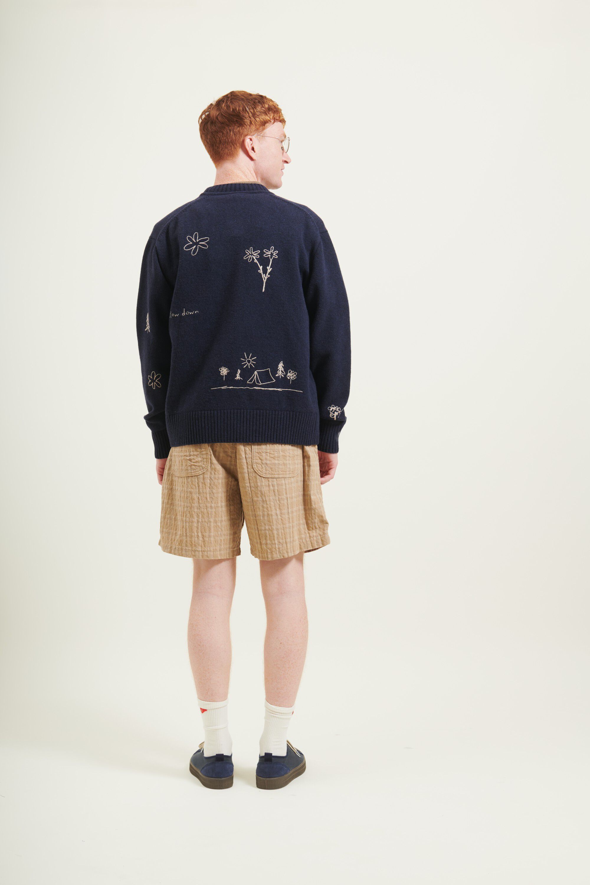 BIRD EMBROIDERY KNIT JACKET