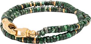 Dark Green Malachite Heishi Wrap Bracelet