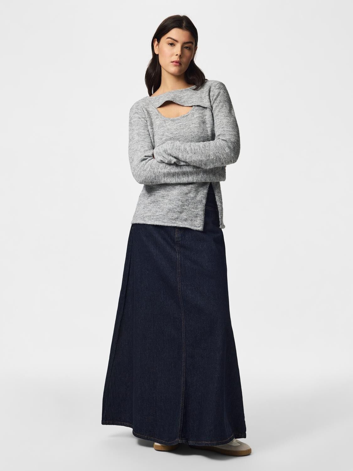 Pcvallie Ls Slit Knit Bc