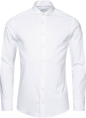 Slim Fit White Solid Four-Flex Stretch Shirt