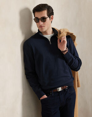 Luxury Jersey Quarter-Zip Pullover