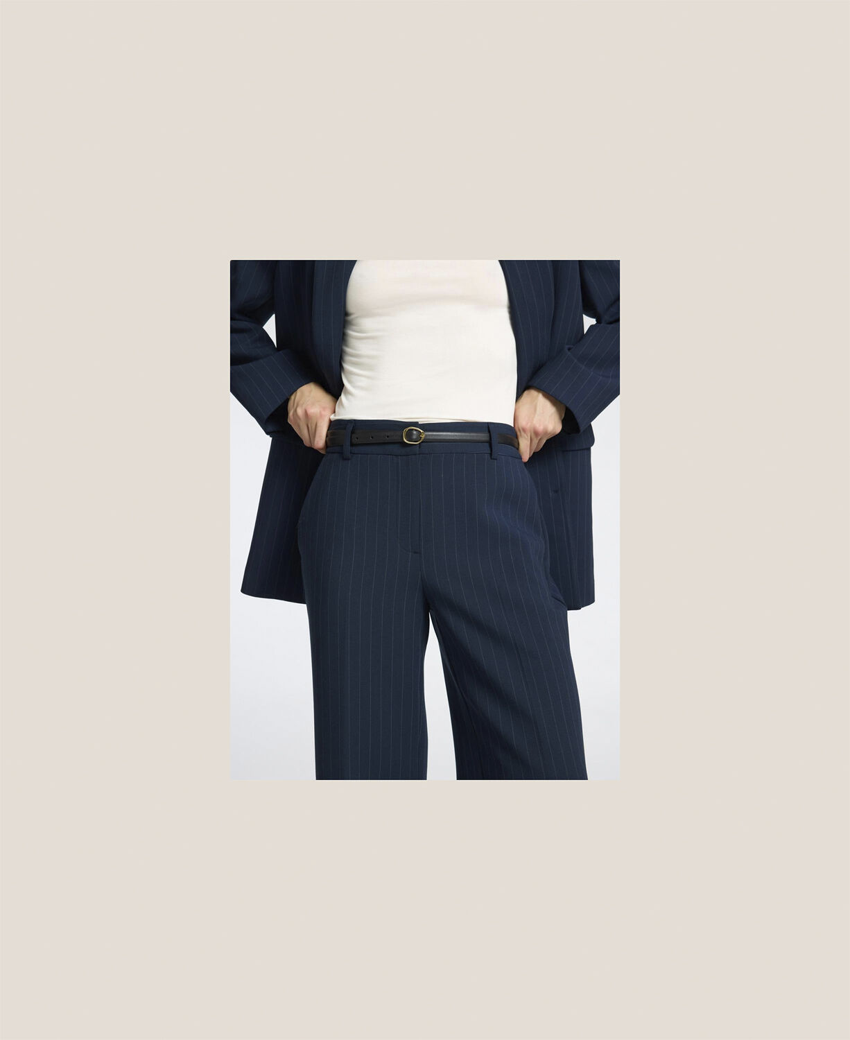 Slfrita Mw Wide Pant Pin Stripe Noos
