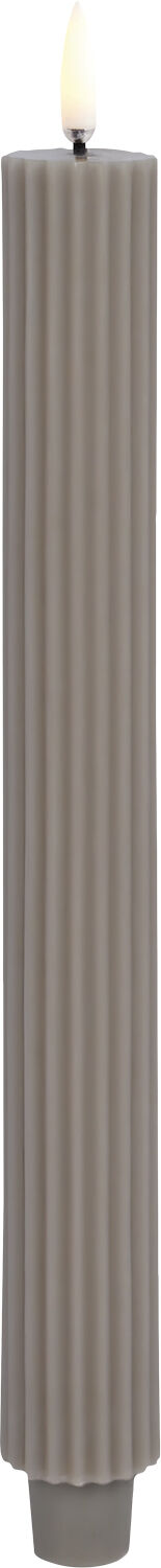 LED taper candle grooved, Sandstone, smooth, 2-pack, 3,2x25,