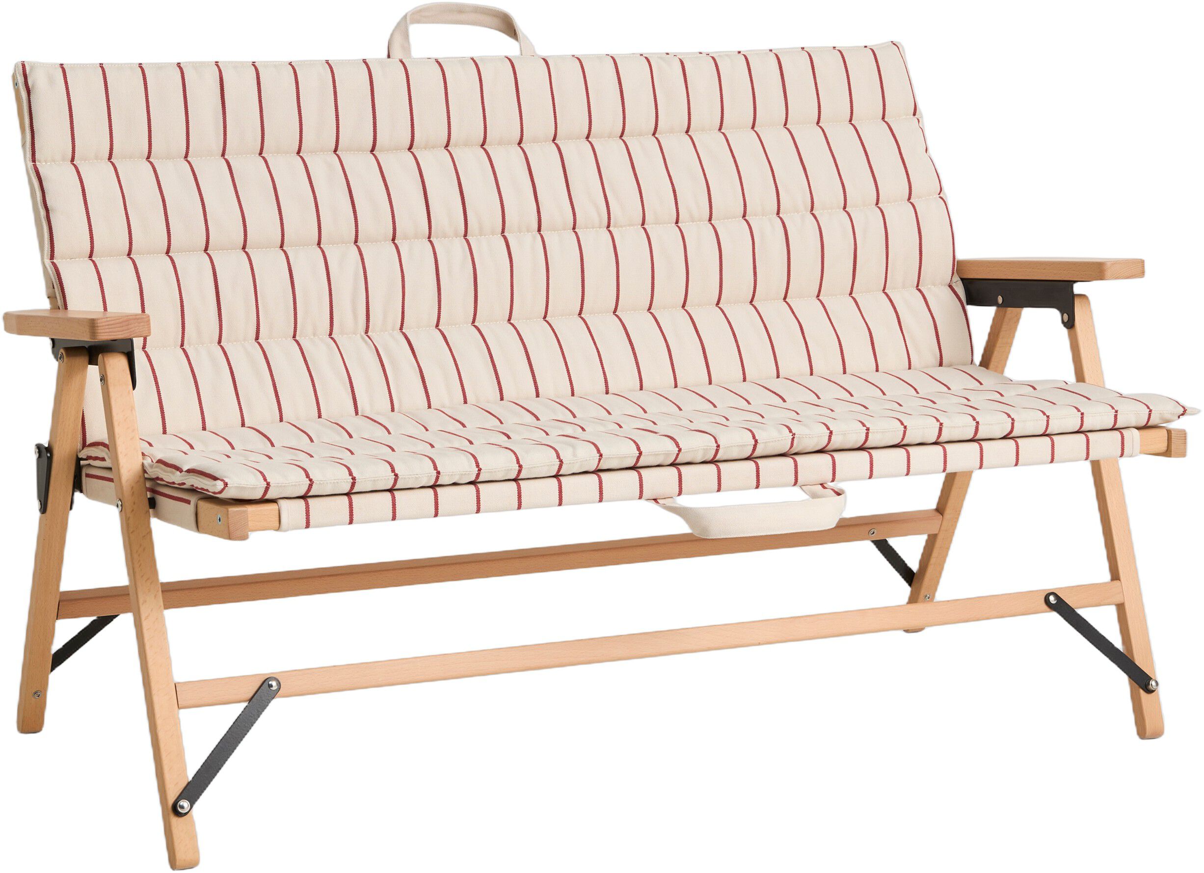 Outdoor Market Sofa Cushion - Beige with red stripe -