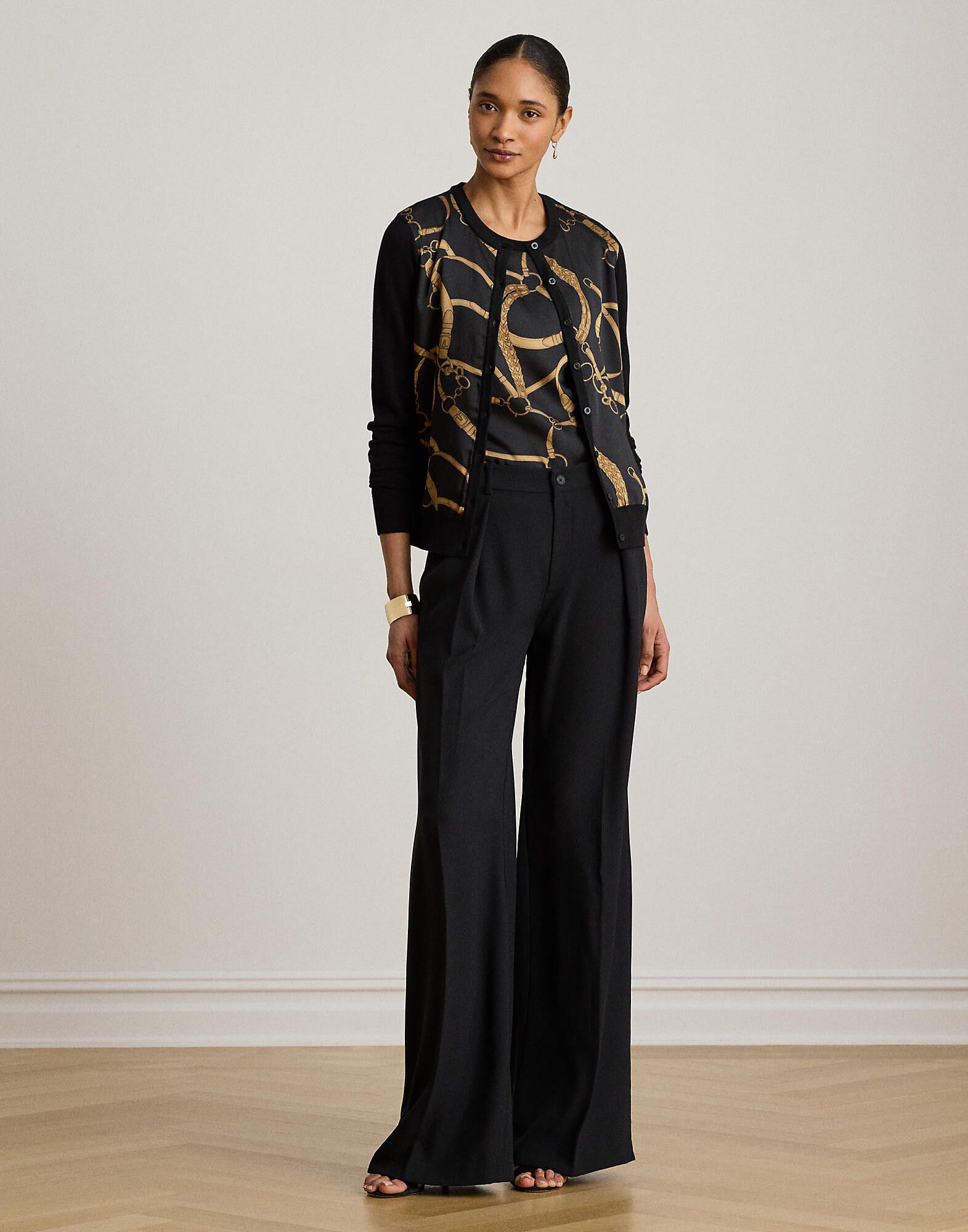 Belting-Print Cotton-Blend Cardigan