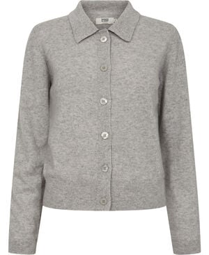 Mabel 15 Langærmede polo strikcardigan - 100% Cashmere