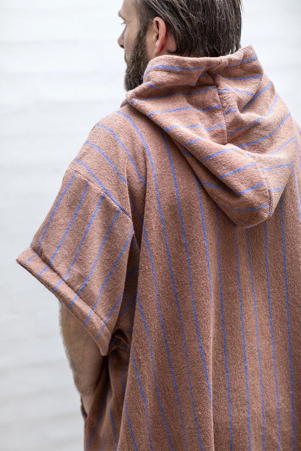 Naram Poncho - camel & ultramarine