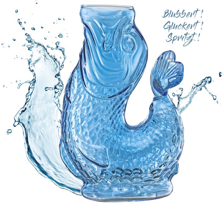 Vandkaraffel fisk, blå, glas, NEMO