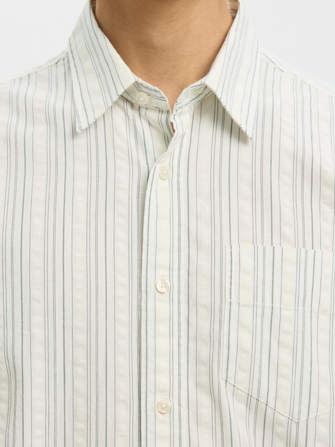 Slhregfreddie Mix Seersucker Ls Shirt