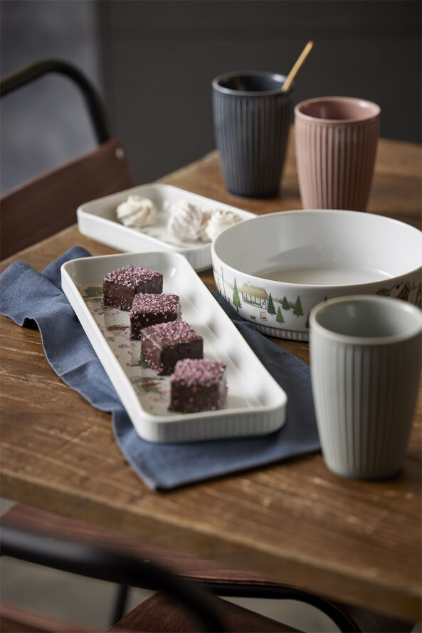 "Skål låg nr. 4 Vinter 1,2 liter 20 cm Vit Ugnsfast porslin"