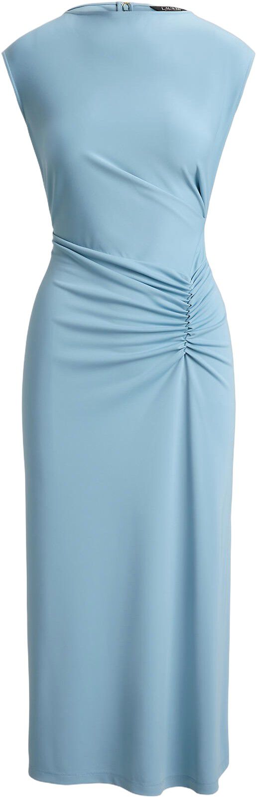 Pleated Jersey Cap-Sleeve Dress