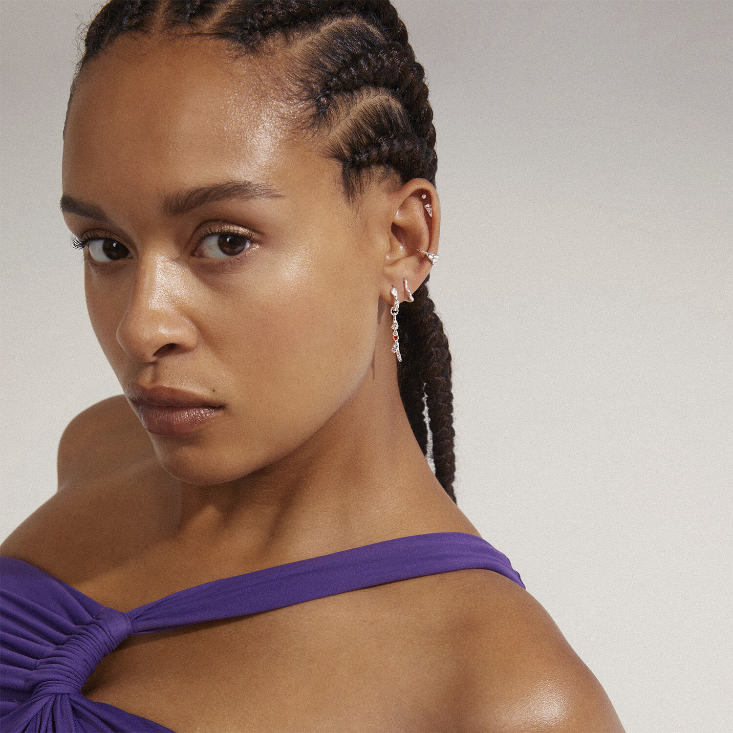 IRENE recycled earrings & cuff 5-in-1 set silver-plated