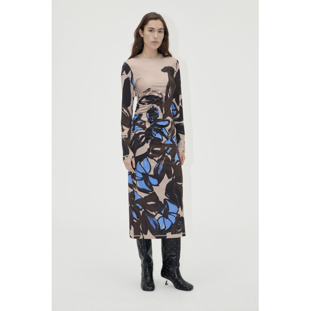 Gathered Long Sleeve Midi Dress, 2244 Stocking Jersey