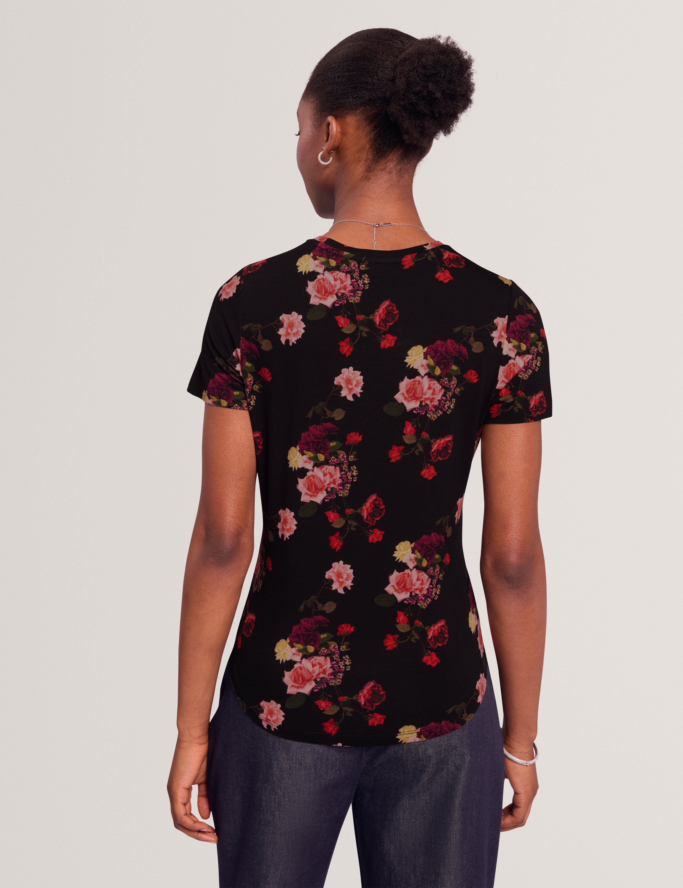 MYLI Floral Printed Fitted Tee With