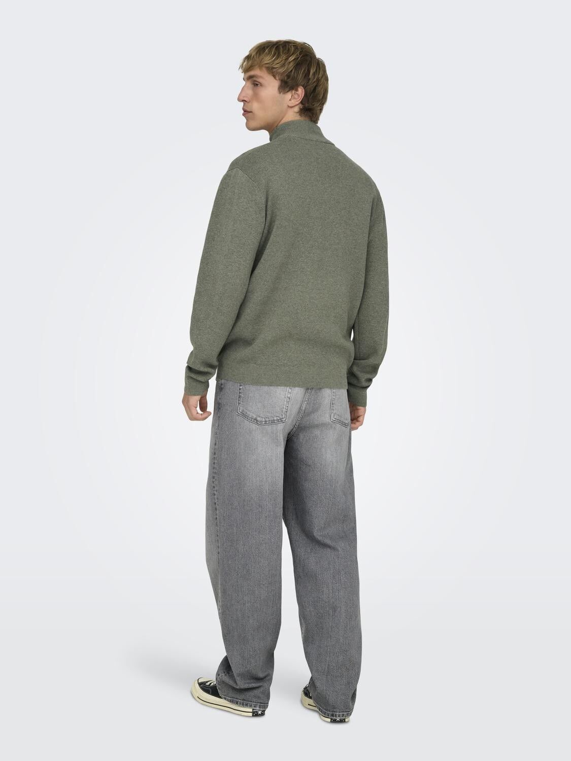 Onsting Life Reg Half Zip Knit Noos