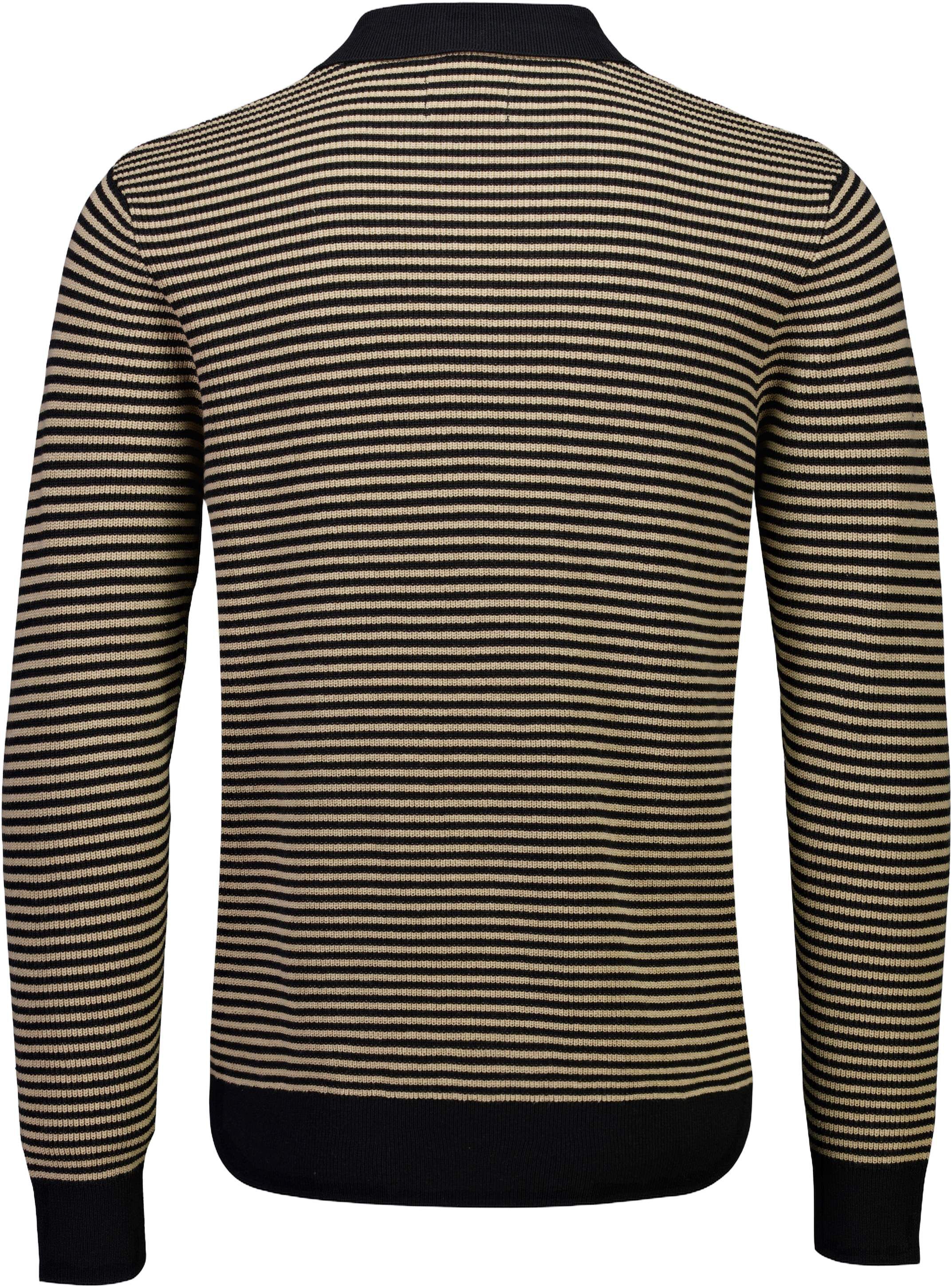 Recycled v-neck polo knit L/S