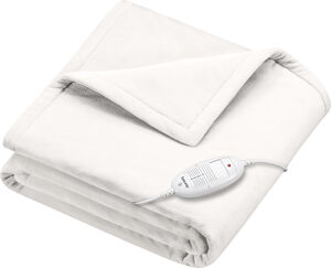 Varmeteppe i hvitt 180 cm x 130 cm HD 75