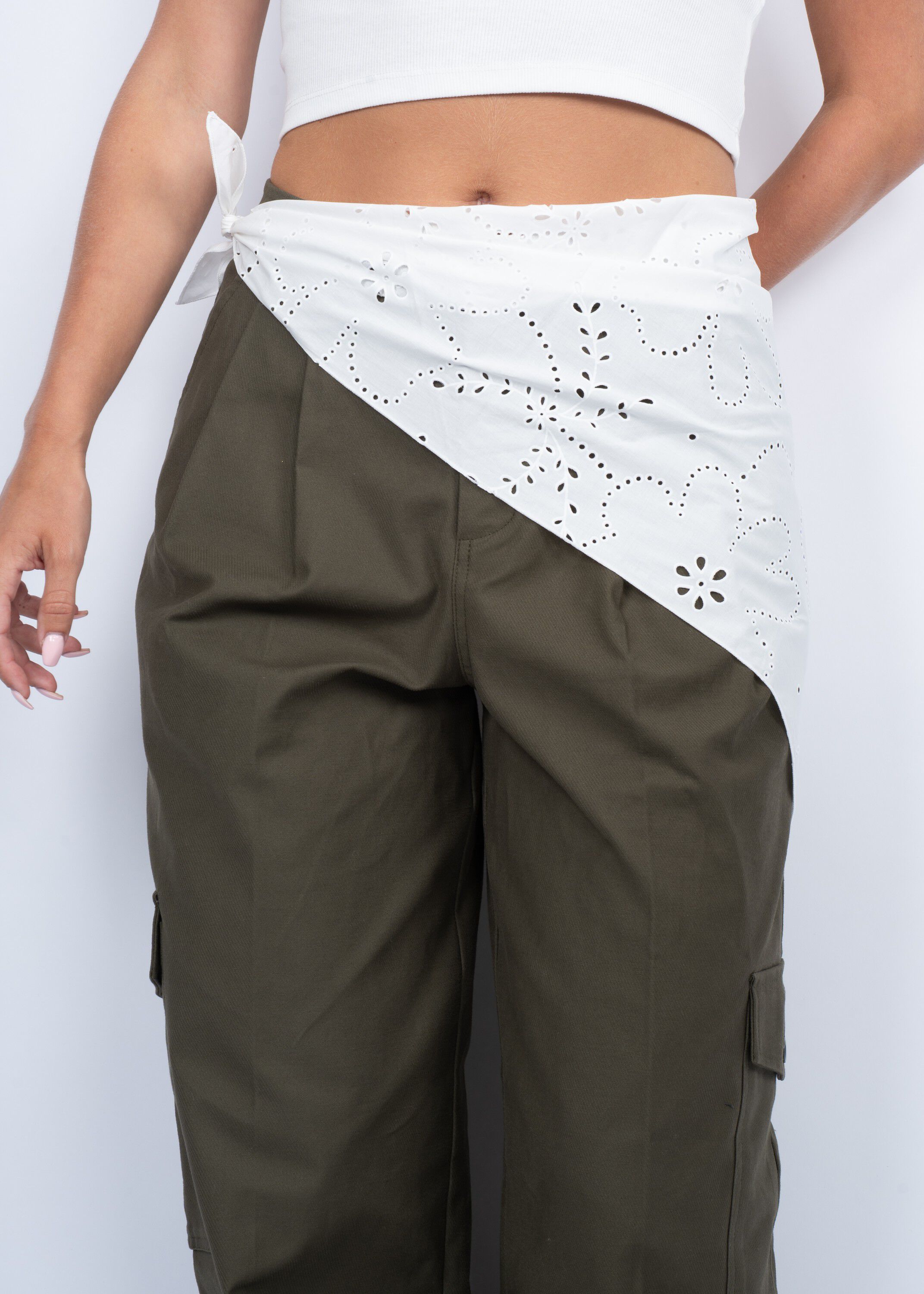 Floral Broderie Bandana Scarf