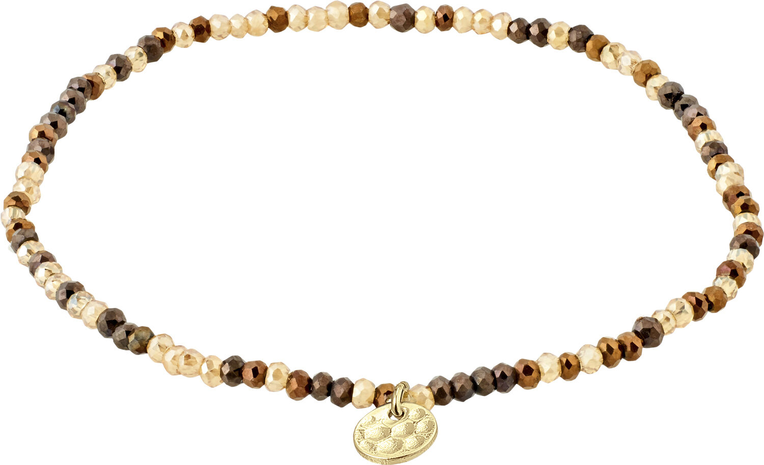 INDIE bracelet brown, gold-plated