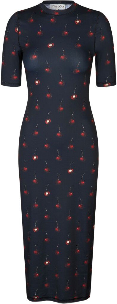 2244 Stocking Jersey, Short Sleeve Crewneck Midi Dress