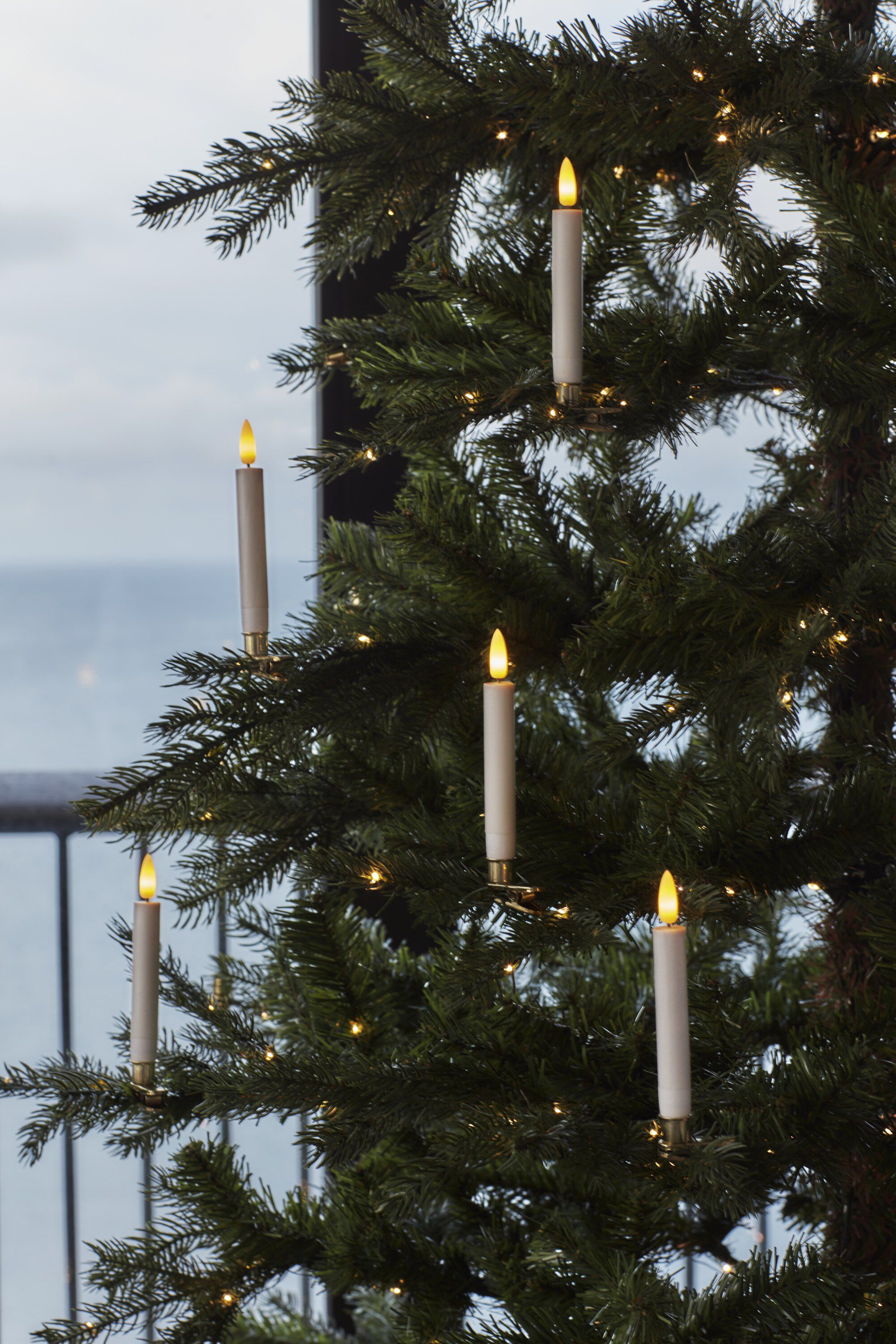 Sille Voks Juletr&aelig;slys 10-pak, Hvid