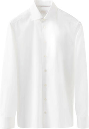 Slim Fit White Solid Elevated Twill Shirt