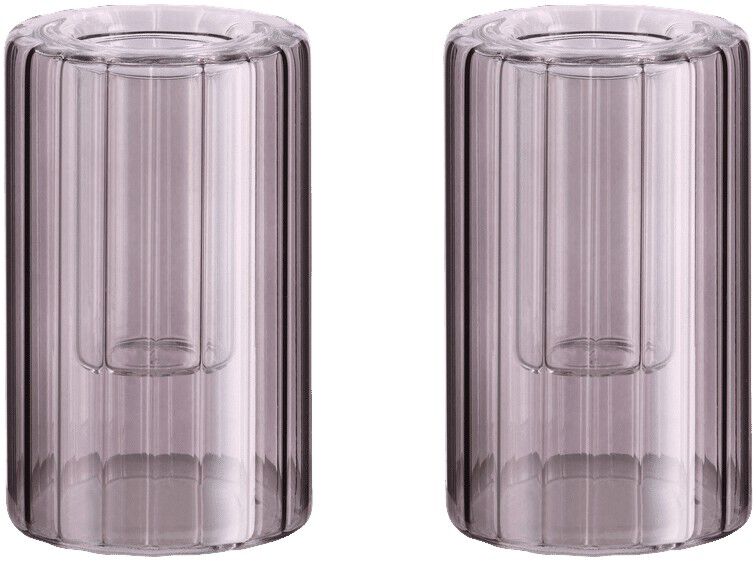 MM Lima candleholder, Charcoal, 2-pack