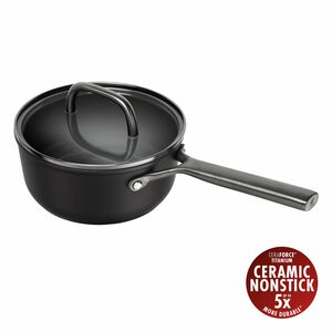 Milano, Kasserolle med glasslokk 18 cm, Svart
