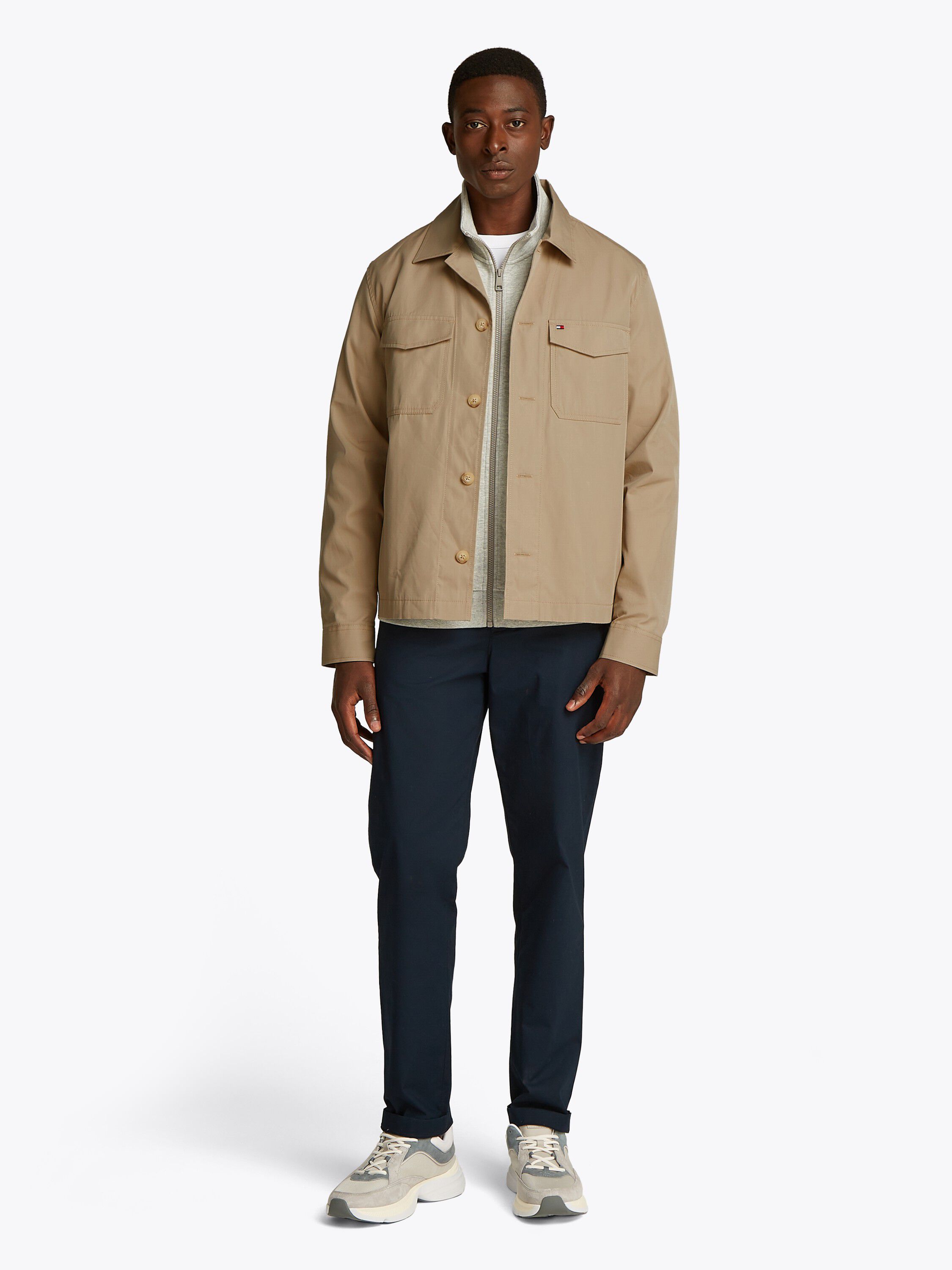 Flag Embroidery Twill Shirt Jacket