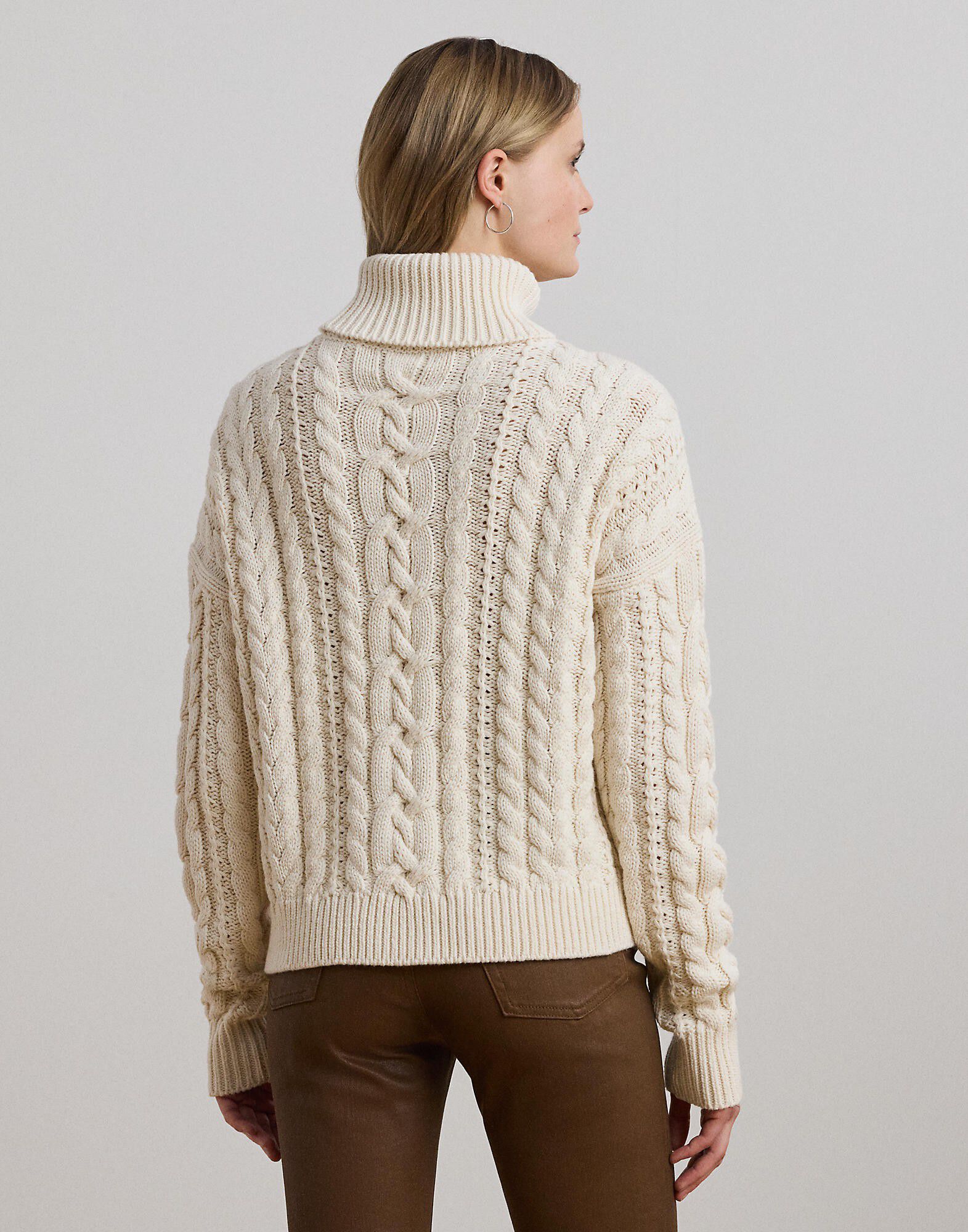 Cable-Knit Turtleneck Sweater