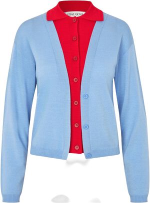 2556 Layered Knit, Layered Long Sleeve Cardigan