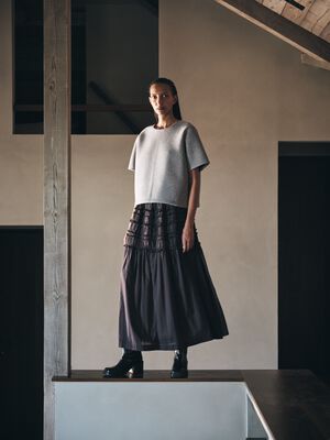 Voile frill full skirt - Amela