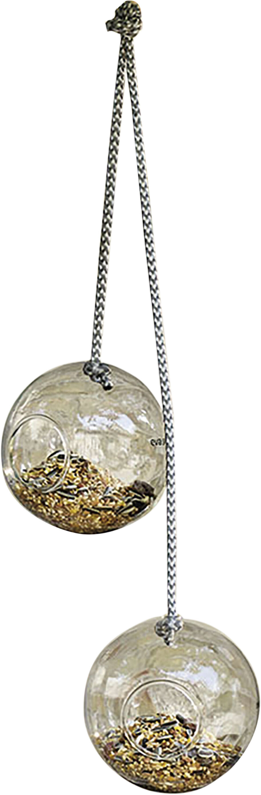 Foderkugle glas, 2 stk. i nylonsnor