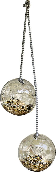 Foderkugle glas, 2 stk. i nylonsnor