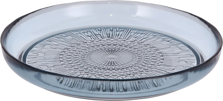 Glasstallerken Kusintha 18 cm Blå