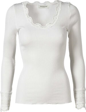 Silk t-shirt regular ls w/wide lace