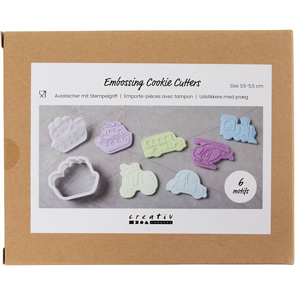 Udstikkere med pr&aelig;g, Transport, str. 3,5-5,5 cm, 6 stk.