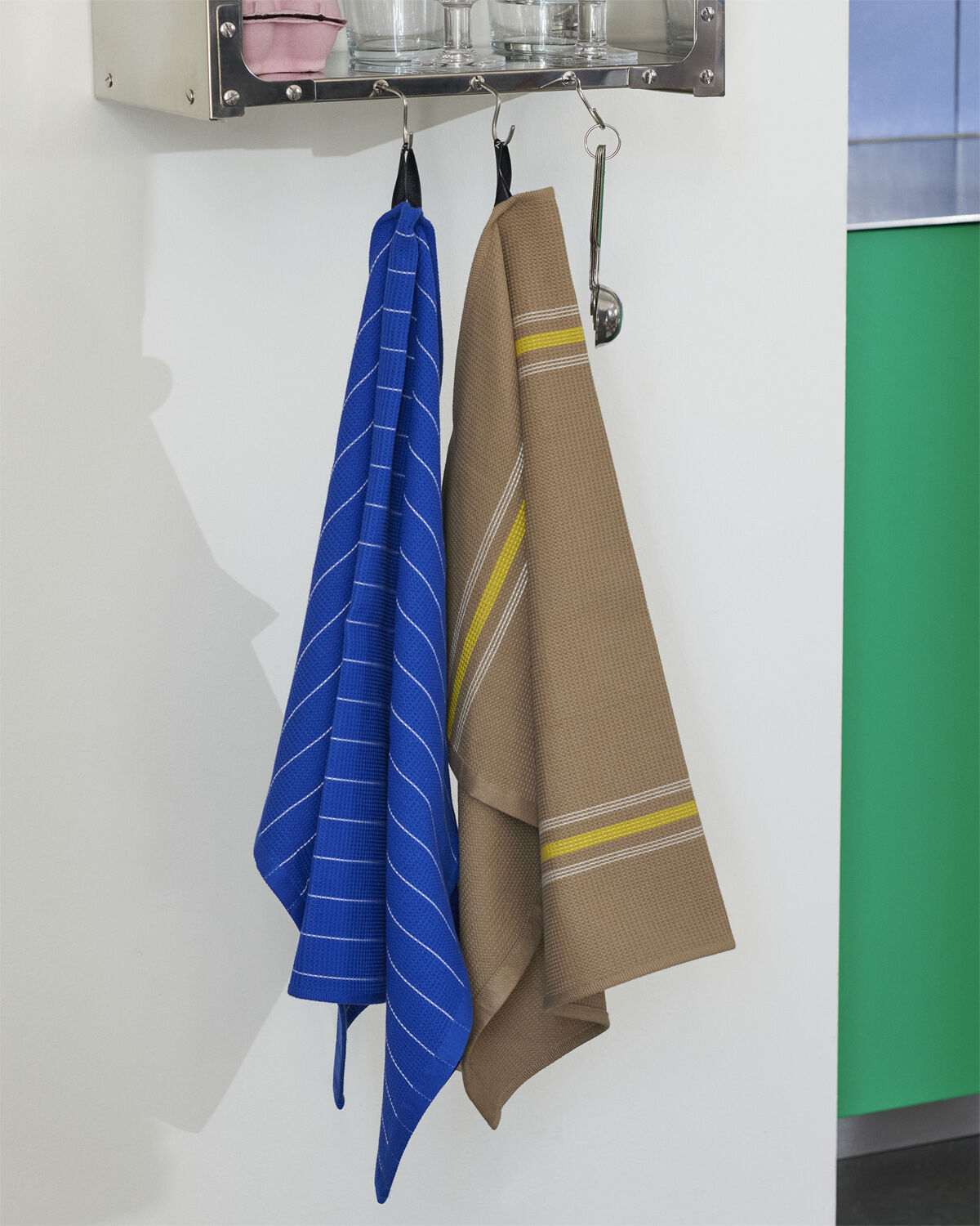 Canteen Tea Towel-Blue pinstripe