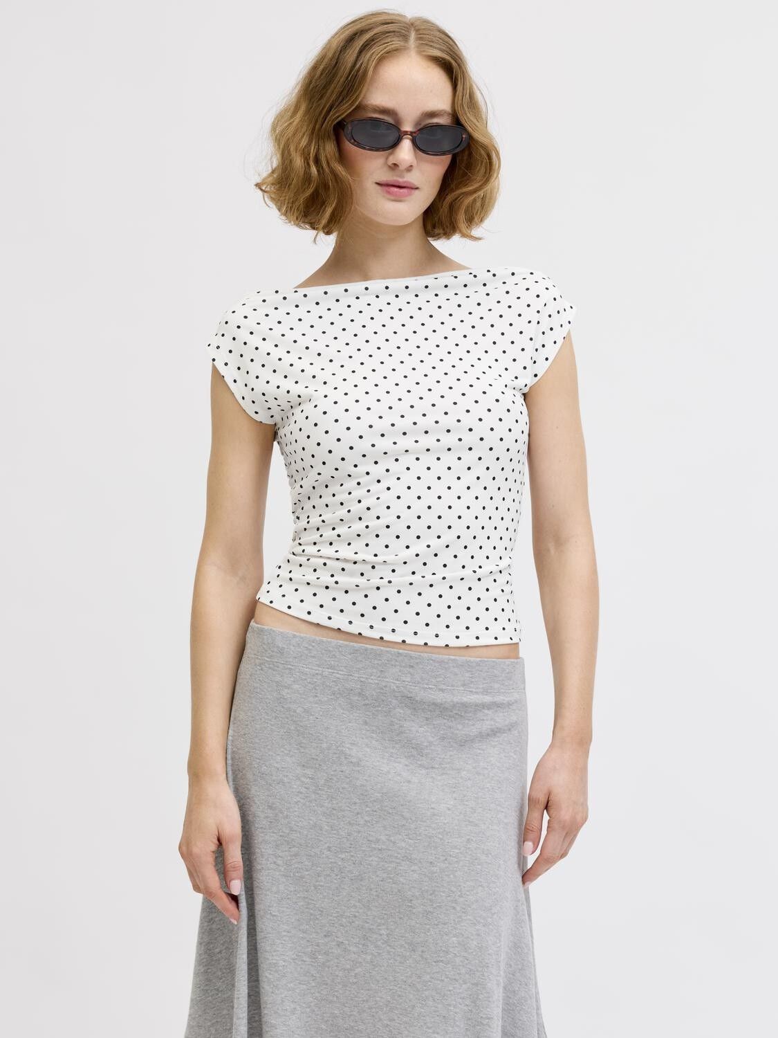 Jxlaura Sl Asym Dot Top Jrs