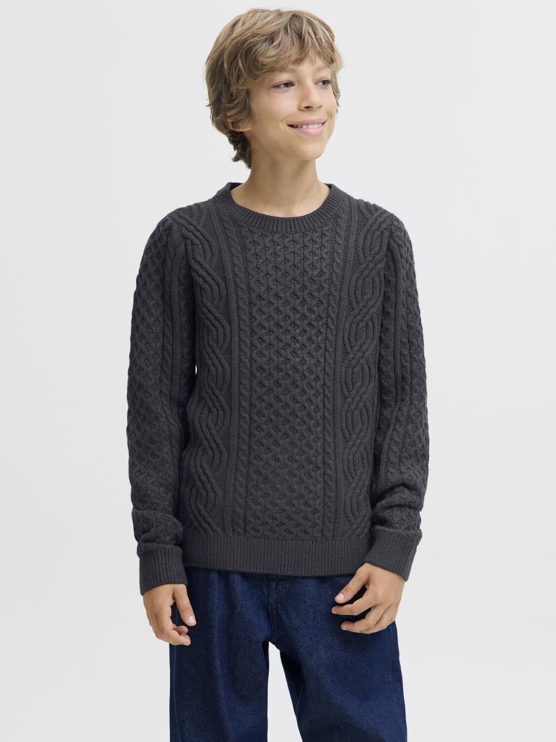 JPRBLUSEAN KNIT CABLE CREW NECK JNR