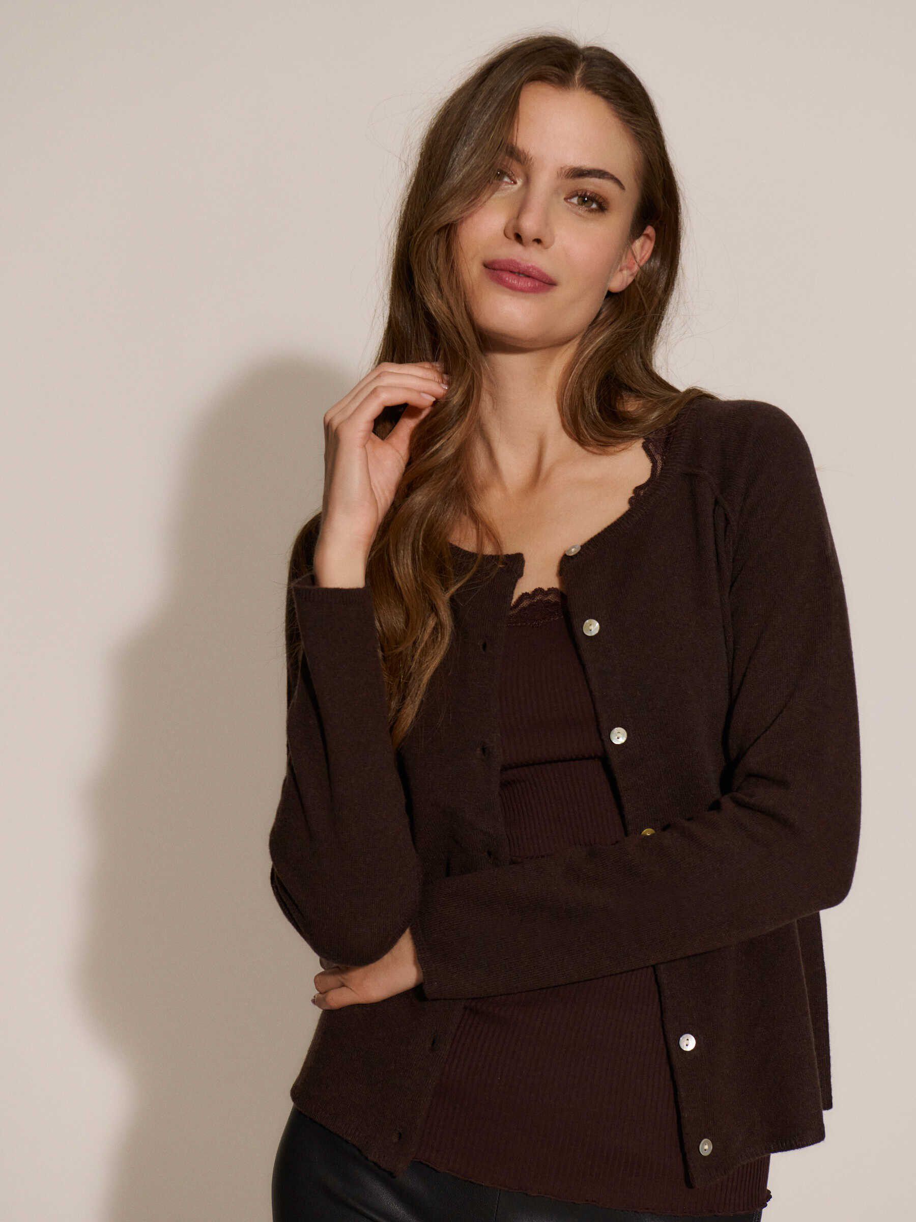 RWLaica Cashmere LS O-neck Raglan Cardigan