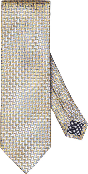 Yellow Geometric Woven Silk Tie