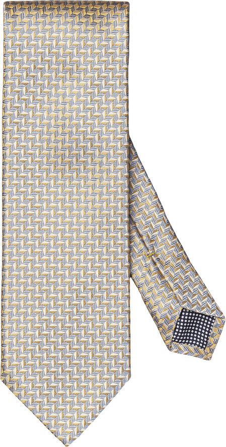 Yellow Geometric Woven Silk Tie