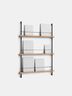 Box set, Magazine Shelving MS.115. 1, Oak shelves, Black legs