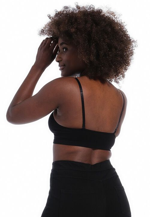 Comfort Bra Spaghetti Straps - bamboo black - XL