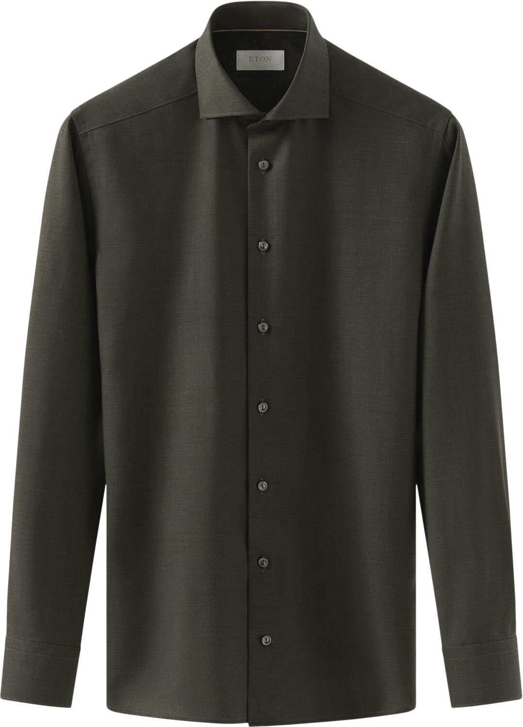 Contemporary Fit Dark Green Solid Merino Wool Shirt