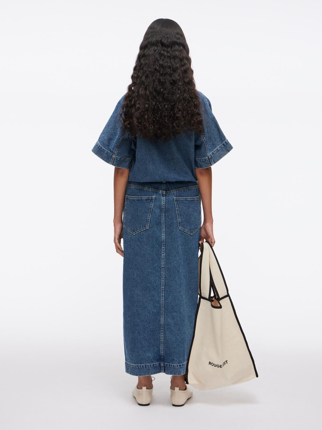 Roujolie Ss Midi Denim Dress