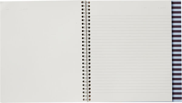 NELA Notebook med spiralryg - Stor, Bordeaux og blå