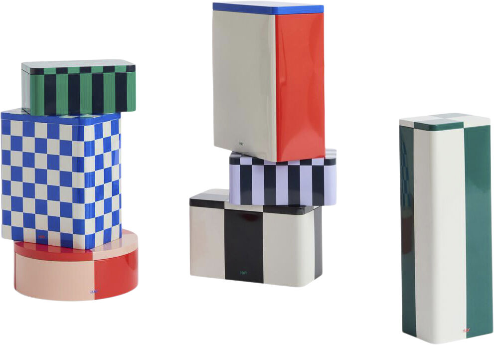 Tin Container-Slim-Green and off-wh